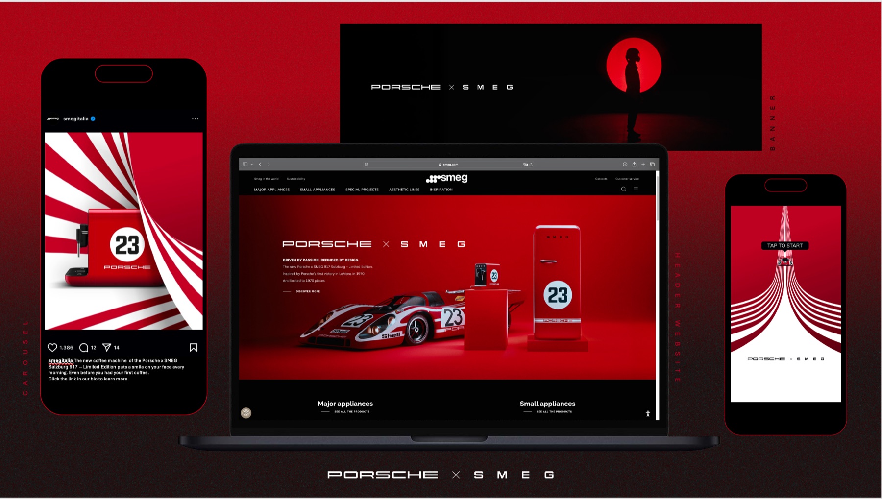 Porsche × SMEG digital campaign assets